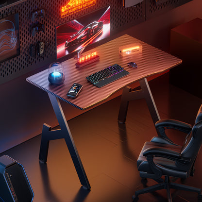 Gaming Schreibtisch, Gaming Tisch, Stabiler PC Tisch, Computertisch, Schwarz