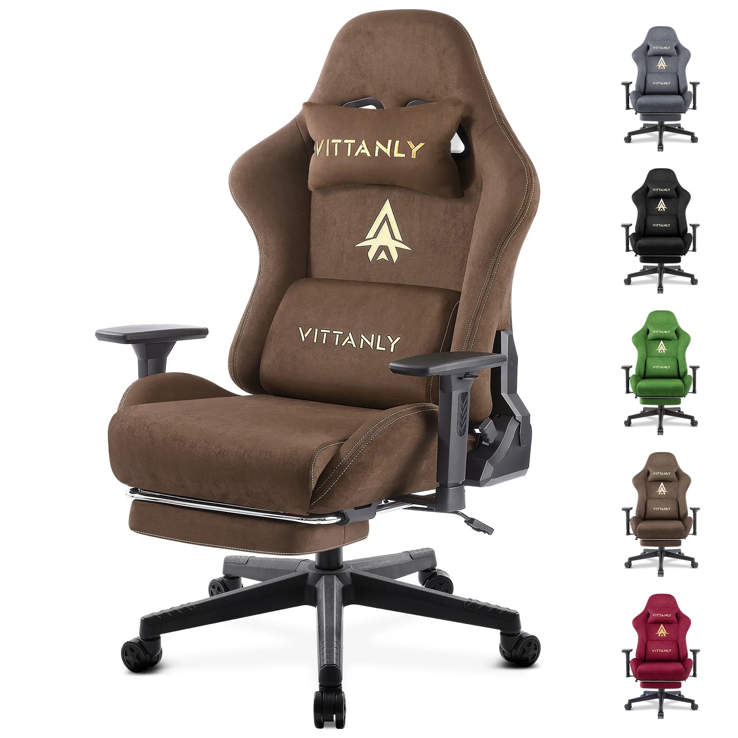 Brand Gaming Chair with Footrest Office Chair Ergonomic Lumbar Support Height Adjustable with Suede Leather Recliner Women Men
