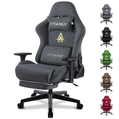 Brand Gaming Chair with Footrest Office Chair Ergonomic Lumbar Support Height Adjustable with Suede Leather Recliner Women Men