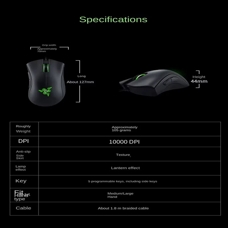 Deathadder Viper Standard Edition 6400 Wired Gaming Mouse New Esports LOL