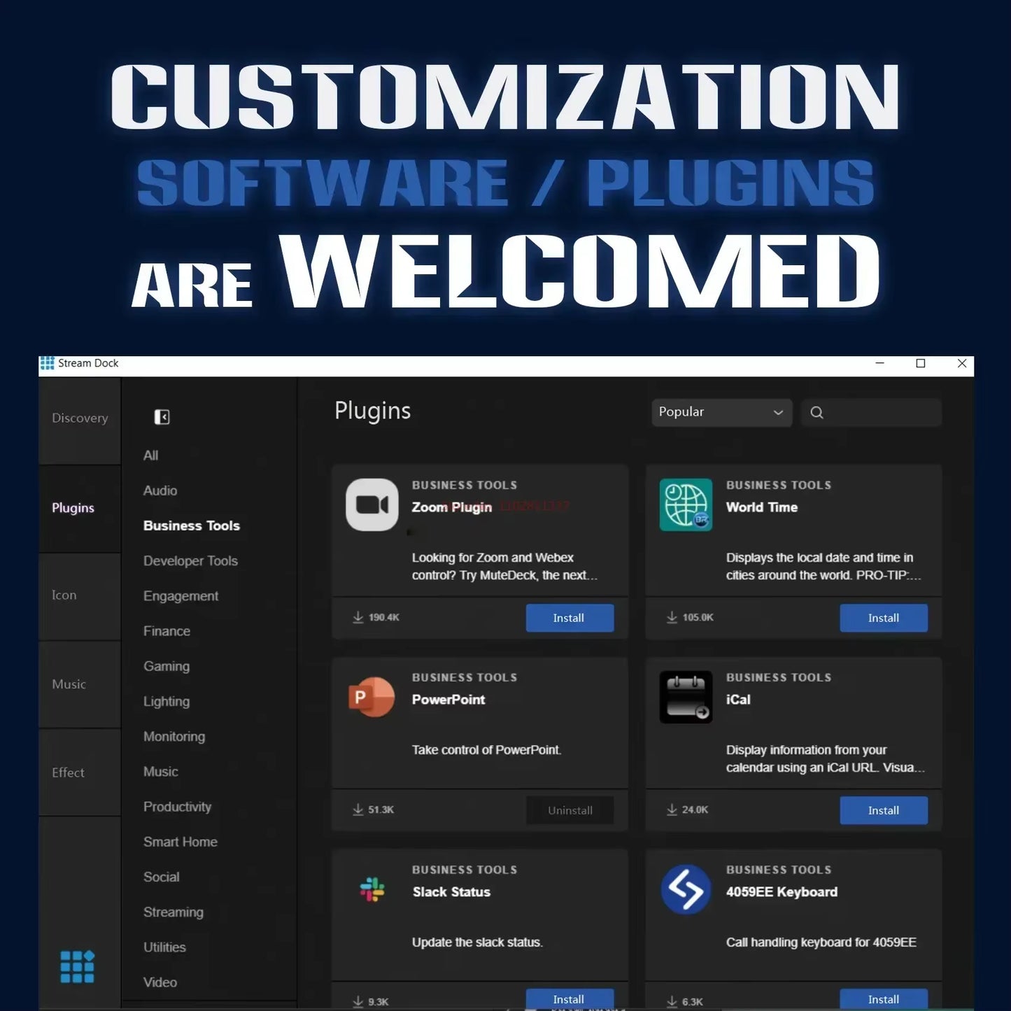 Visual Stream Deck Keyboard Lcd Button 15 Keys Live Content Creation Controller Custom Button for Windows/Macos/Android/Ios Gift