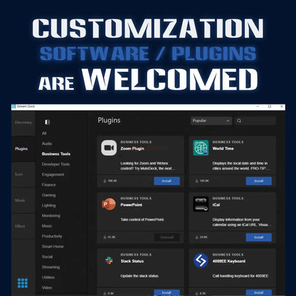 Visual Stream Deck Keyboard Lcd Button 15 Keys Live Content Creation Controller Custom Button for Windows/Macos/Android/Ios Gift