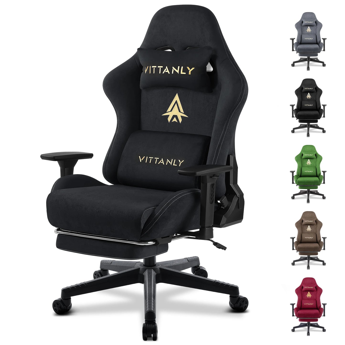 Brand Gaming Chair with Footrest Office Chair Ergonomic Lumbar Support Height Adjustable with Suede Leather Recliner Women Men