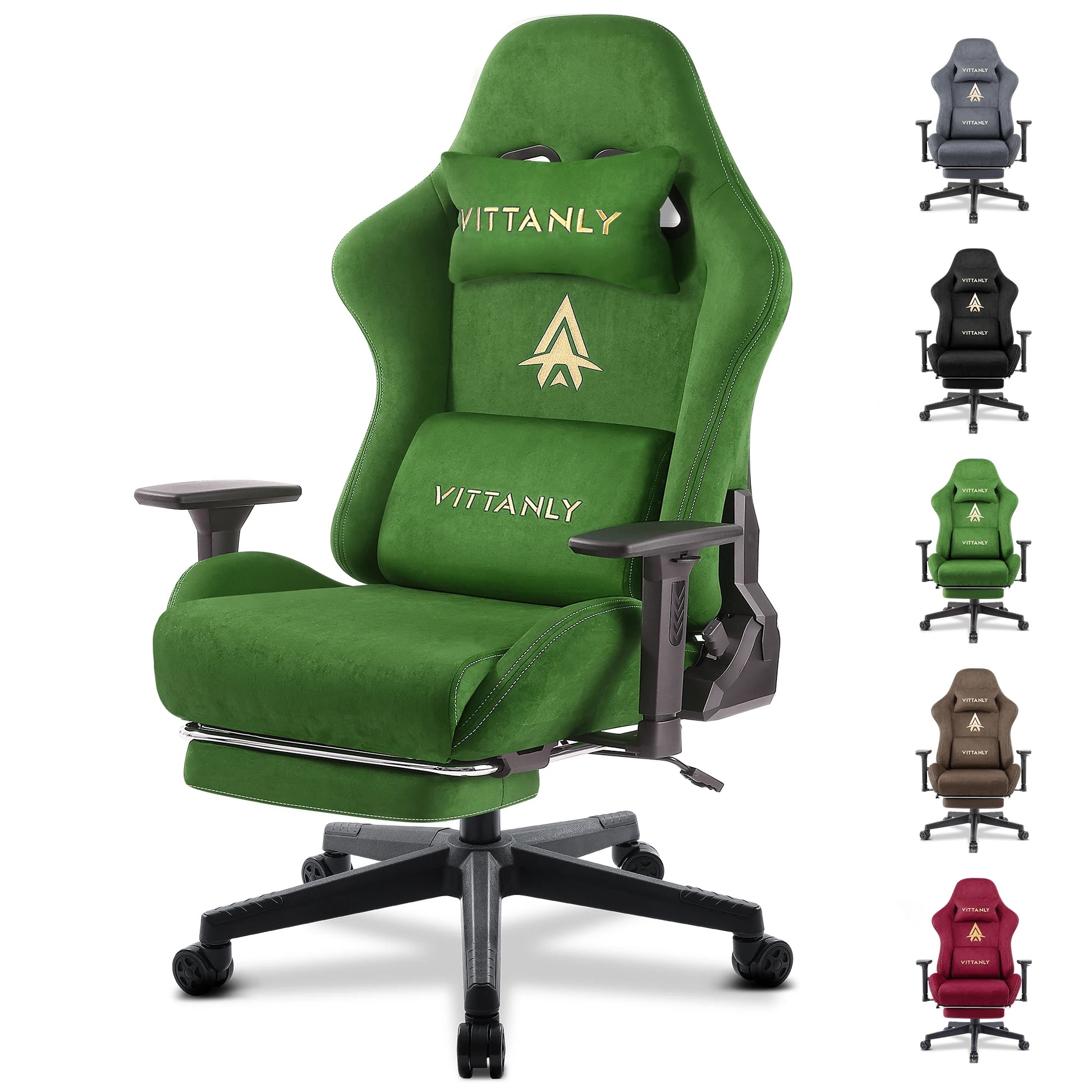 Brand Gaming Chair with Footrest Office Chair Ergonomic Lumbar Support Height Adjustable with Suede Leather Recliner Women Men