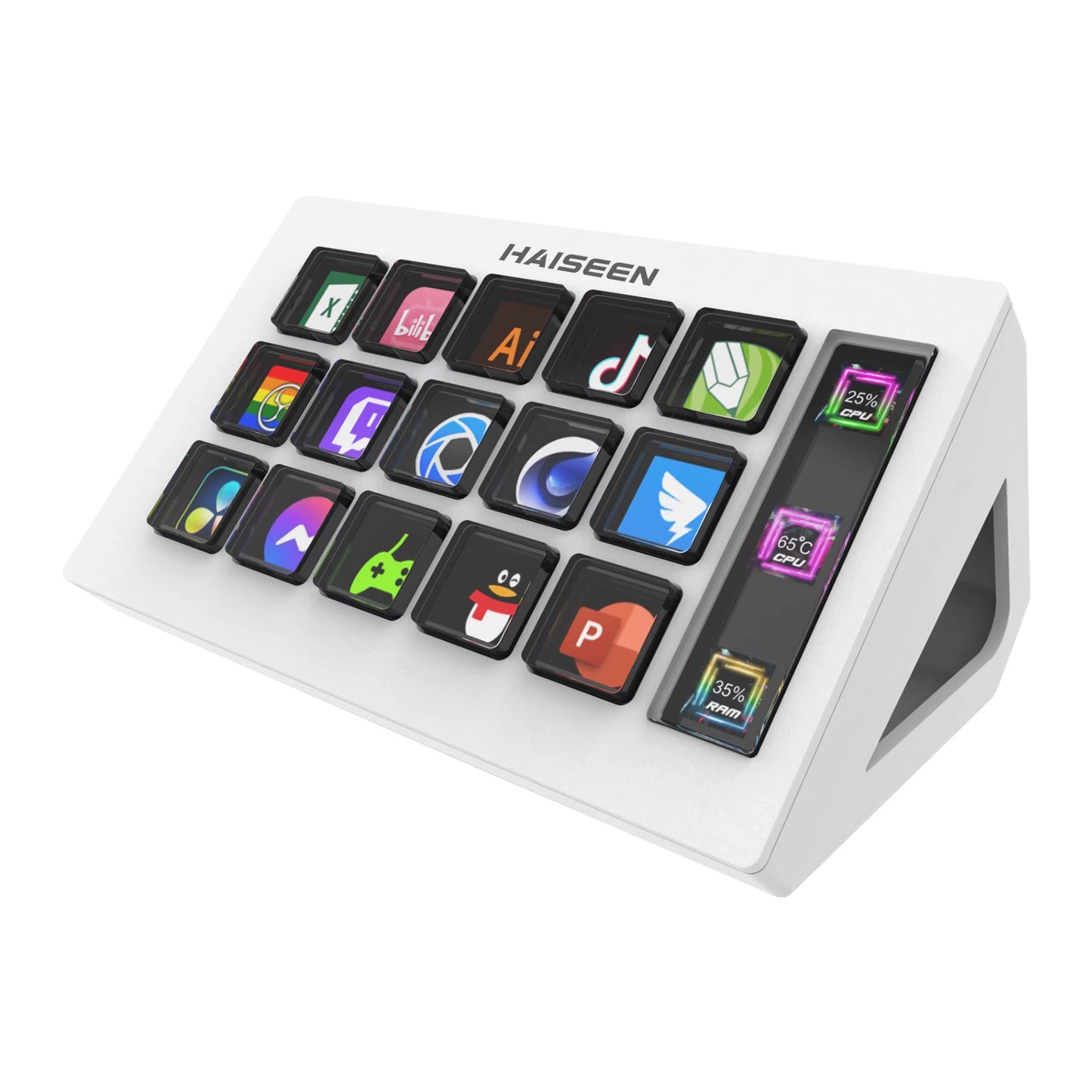 Visual Stream Deck Keyboard Lcd Button 15 Keys Live Content Creation Controller Custom Button for Windows/Macos/Android/Ios Gift
